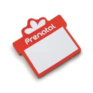SG M021 70x70 mm forme de post-it en forme de paquet cadeau de Noël. Gadget personnalisé.