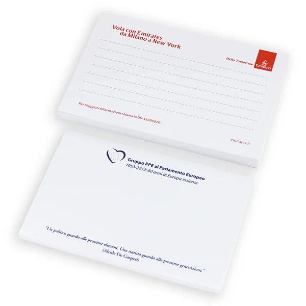 Blocco adesivo in grande formato post-it personalizzato - soggetto Emirates