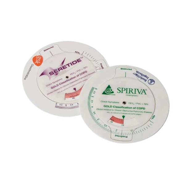 Goniometro spirometrico soggetto SPIRIVA-SERETIDE