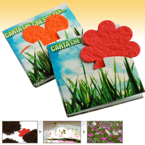 Paper with seeds with logo