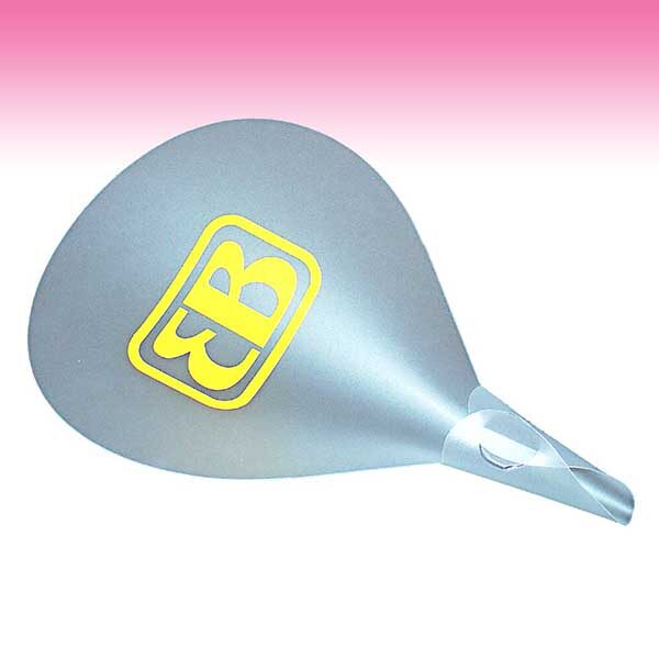Promotional fan with interlocked closure on the handle