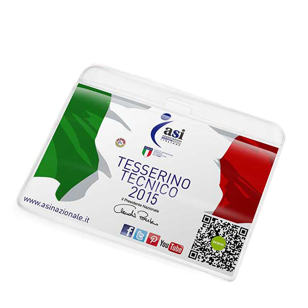 Porta Badge Maxi Orizzontale personalizzato BD003 SKU 717, gadget aziendale personalizzato per pubblicità e marketing B2B