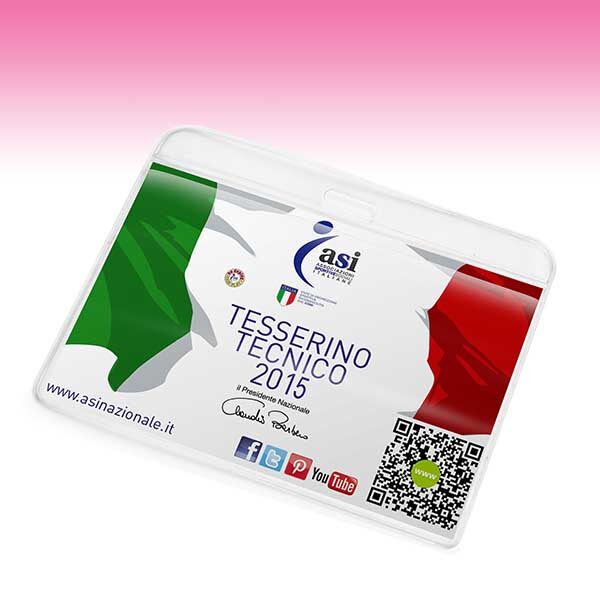 Standard rectangular badge holder. Horizontal
