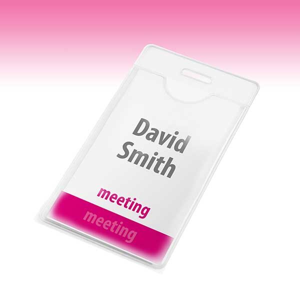 Badge holder w/thumb notch. Portrait