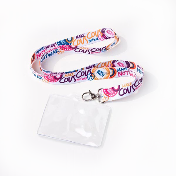 nastro da collo bianco con porta badge