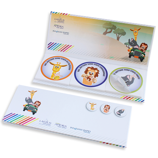 Pediatric stickers hardcover 3 modules round stickers LANTUS
