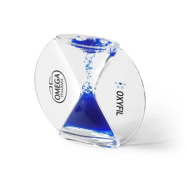 Clessidra personalizzata a movimento inverso Omega Astuccio con stampa logo 1 colore