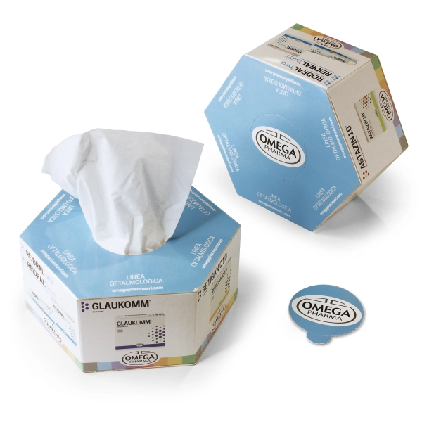 Fazzoletti in scatola esagonale Fazzoletti di carta con scatola personalizzata