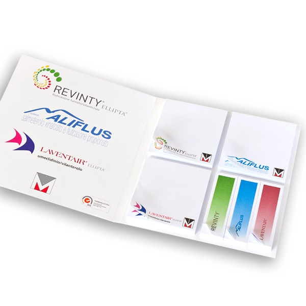3 post-it with cover and paper index flags