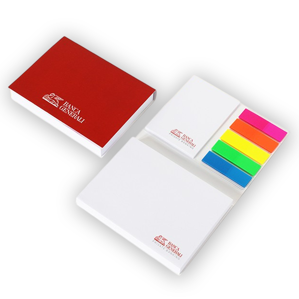 Doppio post-it con copertina cartoncino personalizzato esempio Generali