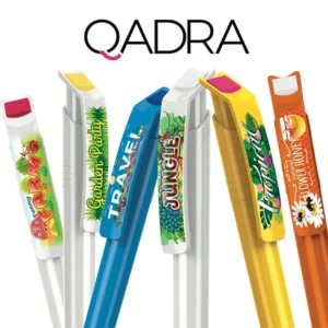 Qadra penna r-PET personalizzata. Penna con logo Qadra doming resina clip stampa digitale 600.
