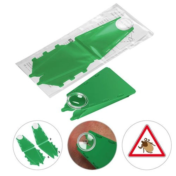 Rimuovi zecche con lente di ingrandimento colore verde