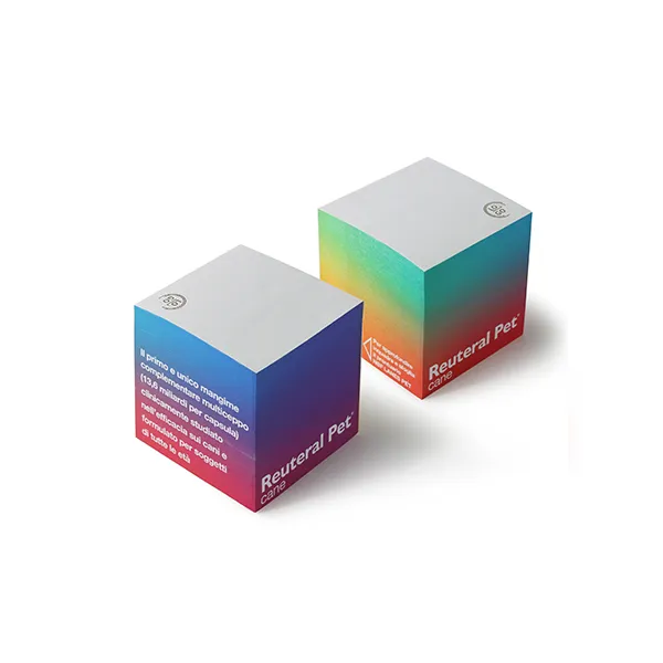 Customized_mold-made_paper_cube_70mm_side_with_Reuteral_logo