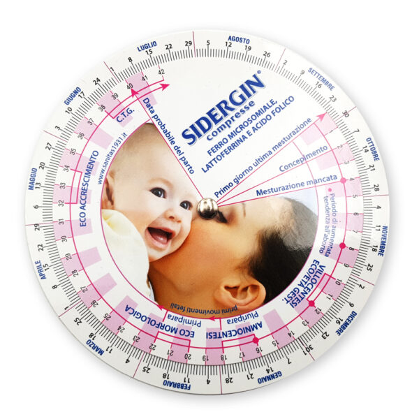 sidergin bianca. Regolo ostetrico personalizzato,
Ruota della gravidanza personalizzata